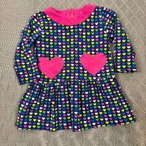 Florence Eiseman Colorful Heart Patterned Dress with Pink Accents ~ 2T